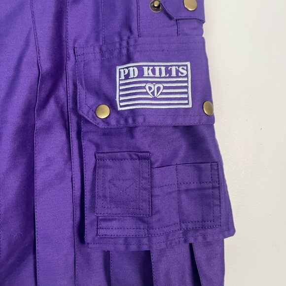 PD Kilts Mini Cargo Kilt Size 46 purple steampunk - Picture 2 of 4